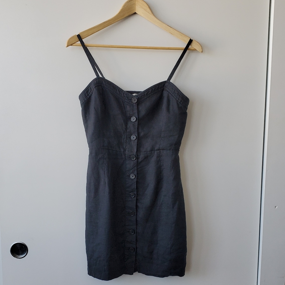 Wilfred Black Linen Button-Up Dress in Size 8 - Picture 2 of 11